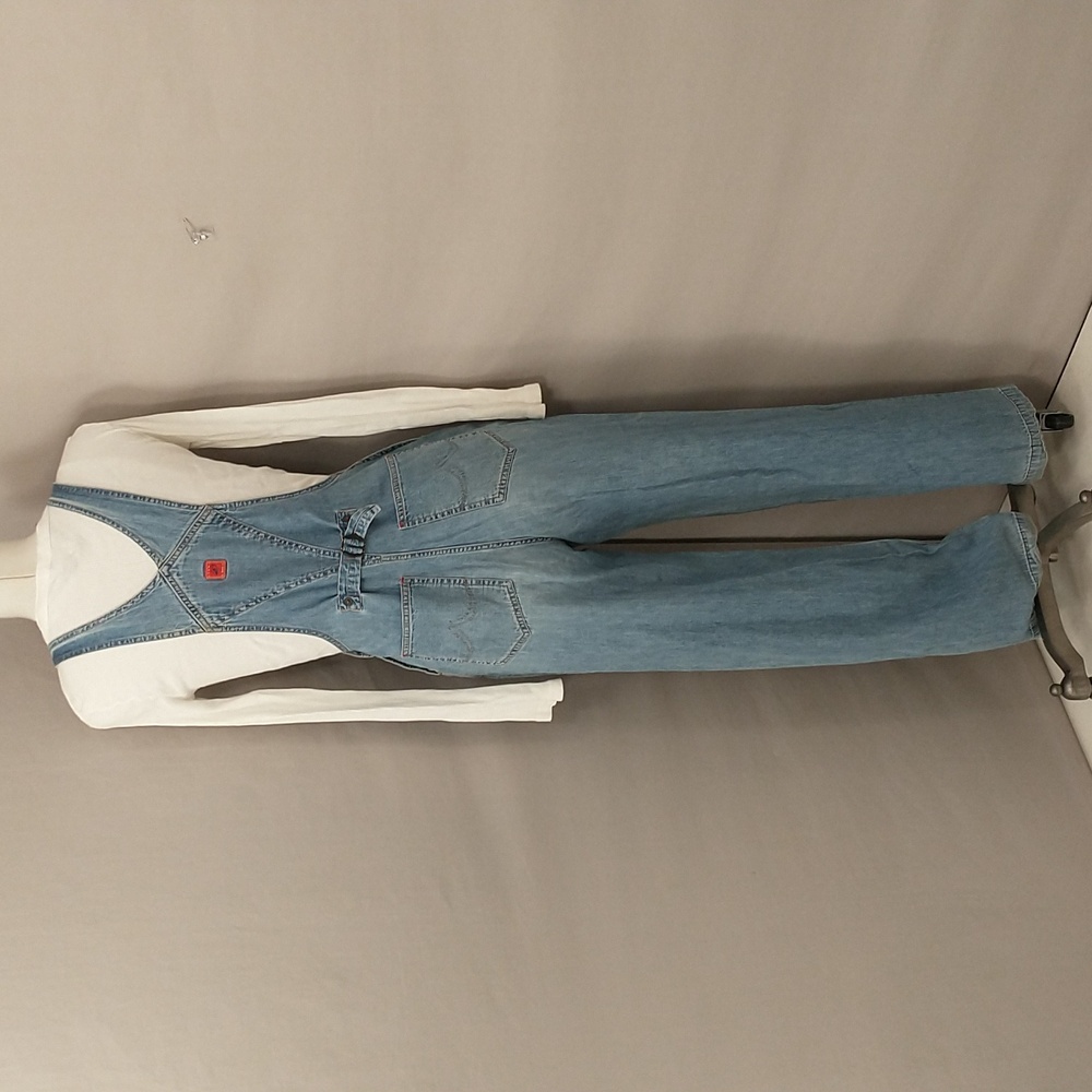 Vintage Denim Overalls 100% Cotton USA made Back Buckle Blue Jeans Lightweight - Picture 6 of 12
